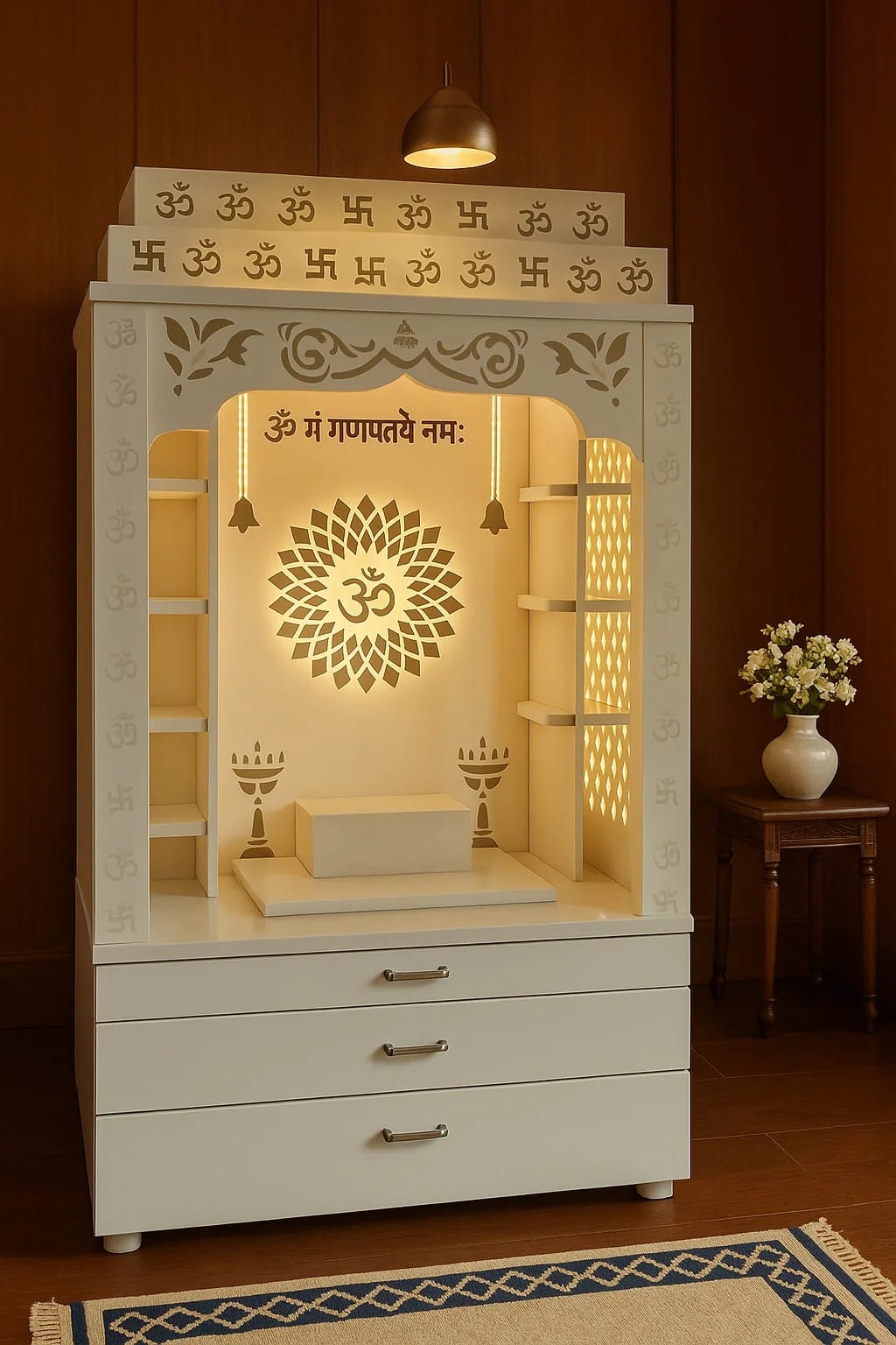 Mandir Design, Moulding / Mehrab Cutting / Pillar Cutting work by our studio in Ayodhya — 3