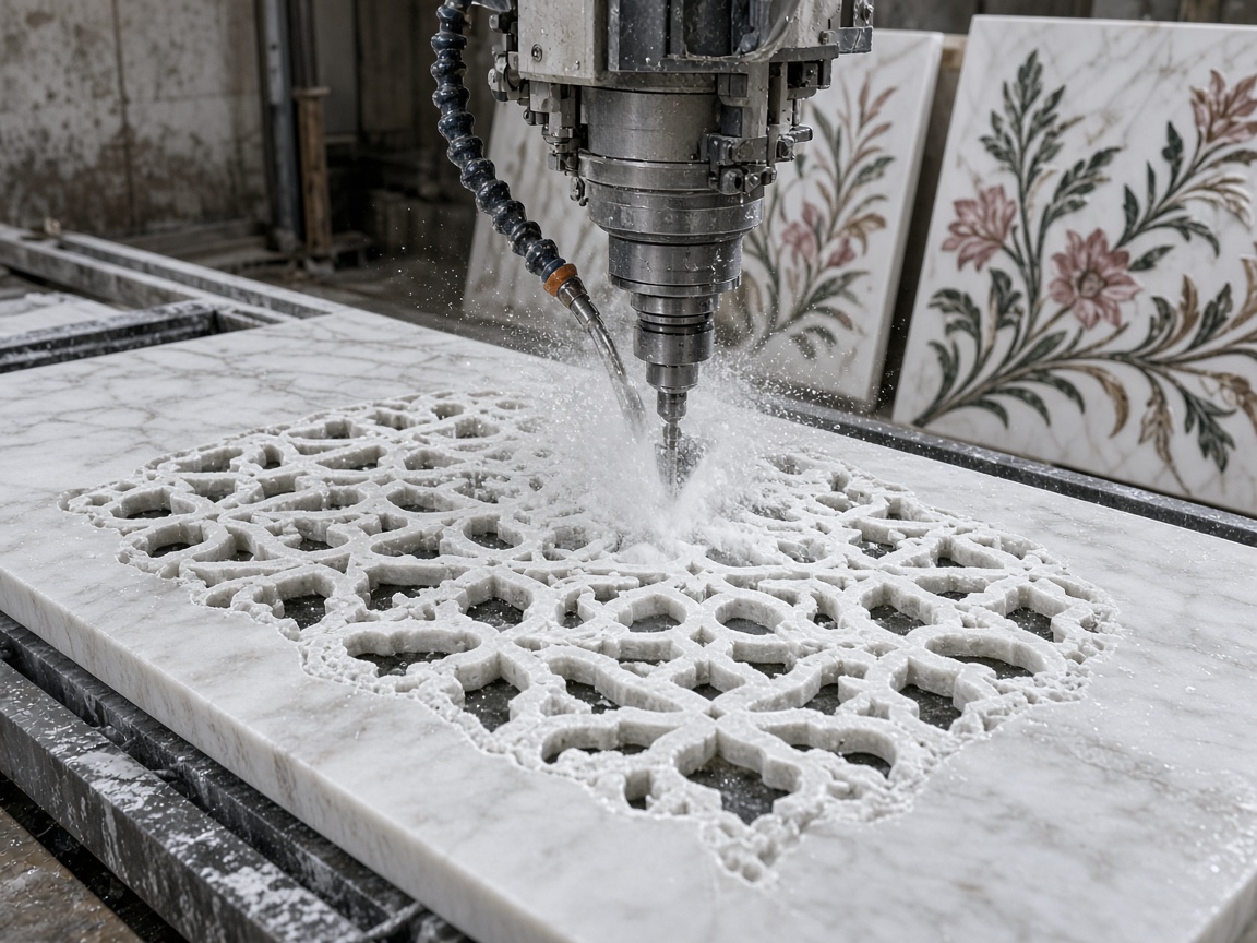 Marble Design & Cutting work by our studio in Ayodhya — 3